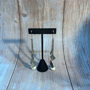 Preowned Vintage. Silver Tone 4 1/2” Dangle Earrings Item #PHK116